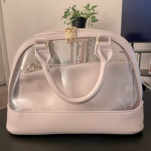 Transparent Clear Beige Taupe Purse Bag